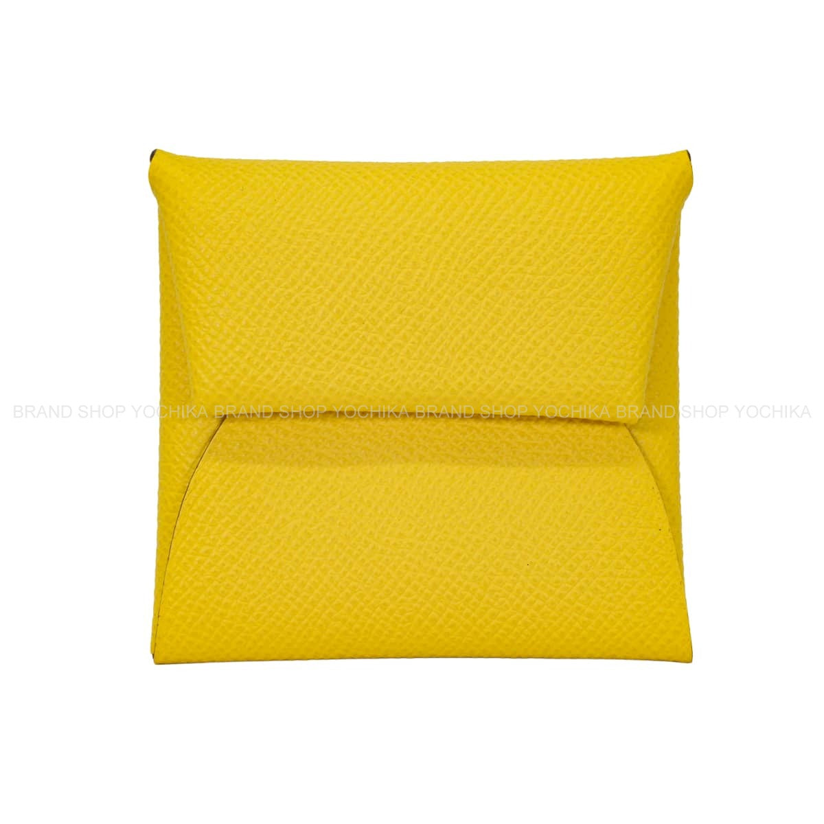 HERMES change purse Bastia Jaune de Naples Veau Epsom Silver HW Stamp U[EXCELLENT][Authentic]