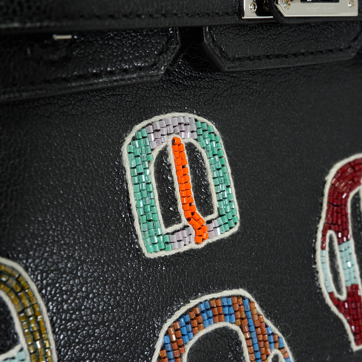 HERMES Handbag Birkin 20 Sellier Bouclerie Moderne Casaques Noir (Black)/Multicolor Chevre Mysore Silver HW Stamp W[EXCELLENT][Authentic]