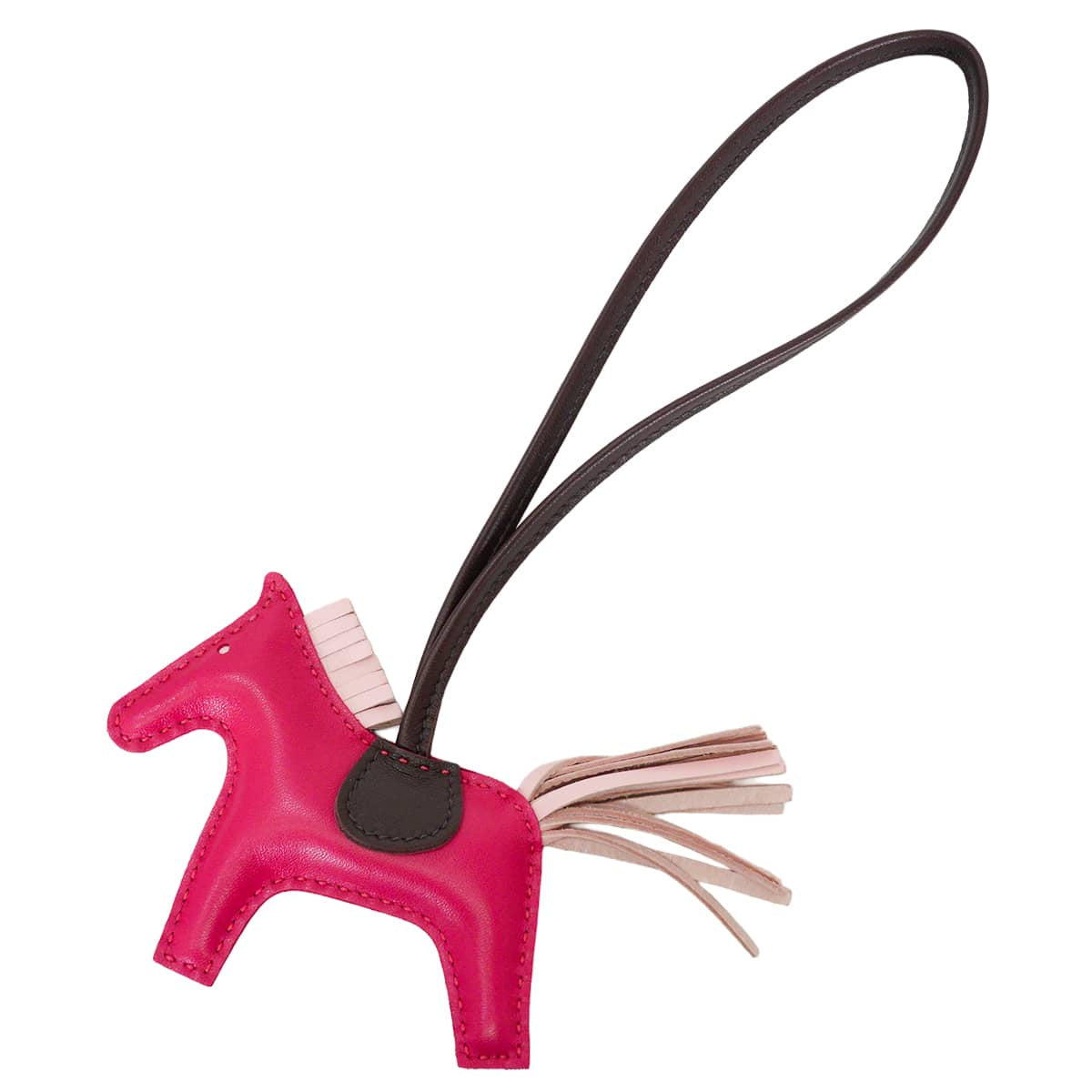 HERMES bag charm Rodeo PM Framboise/Rose Sakura/Rouge Sellier Agneau Milo Stamp Y[EXCELLENT][Authentic]