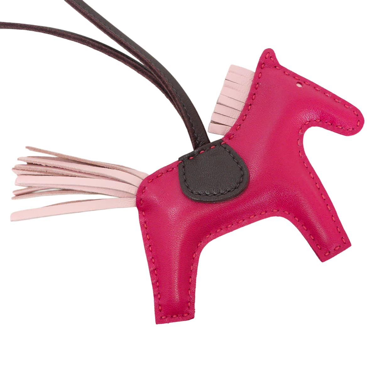 HERMES bag charm Rodeo PM Framboise/Rose Sakura/Rouge Sellier Agneau Milo Stamp Y[EXCELLENT][Authentic]