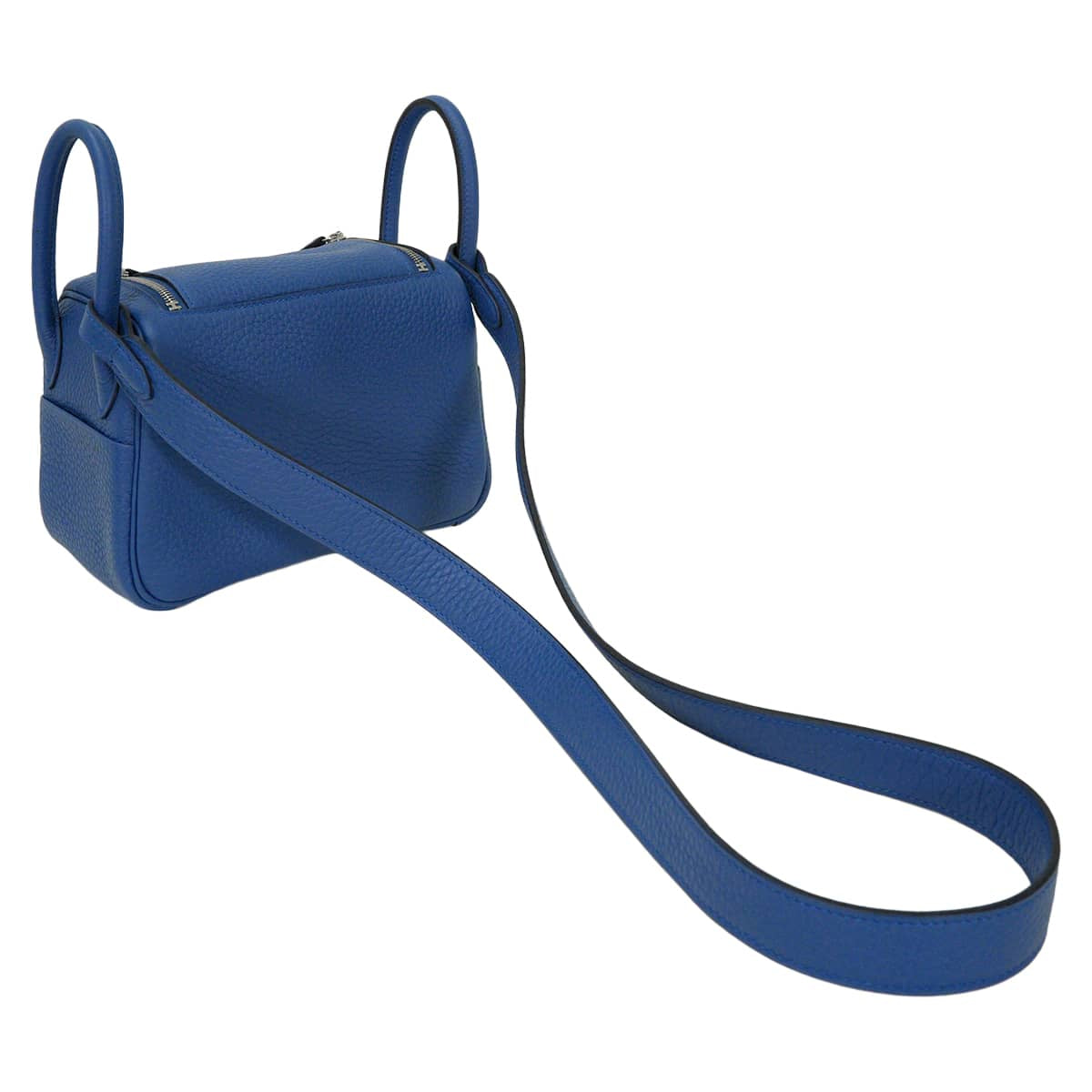 HERMES Shoulder bag Lindy mini 20 Blue Tie Taurillon Clemence Silver HW Stamp K[BRAND NEW][Authentic]