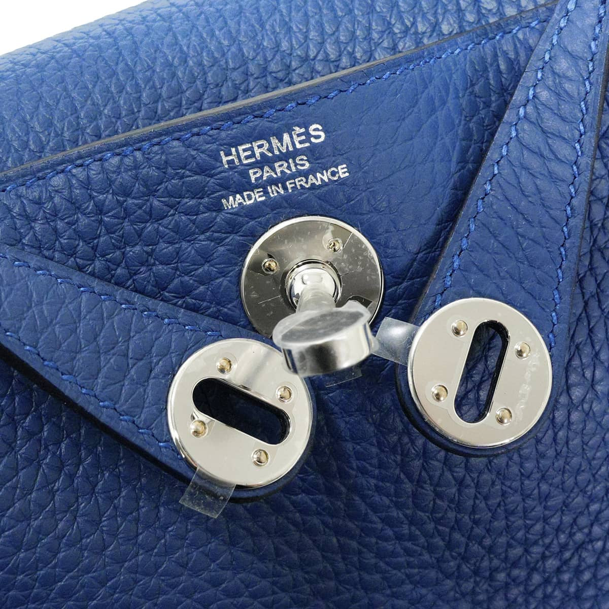 HERMES Shoulder bag Lindy mini 20 Blue Tie Taurillon Clemence Silver HW Stamp K[BRAND NEW][Authentic]