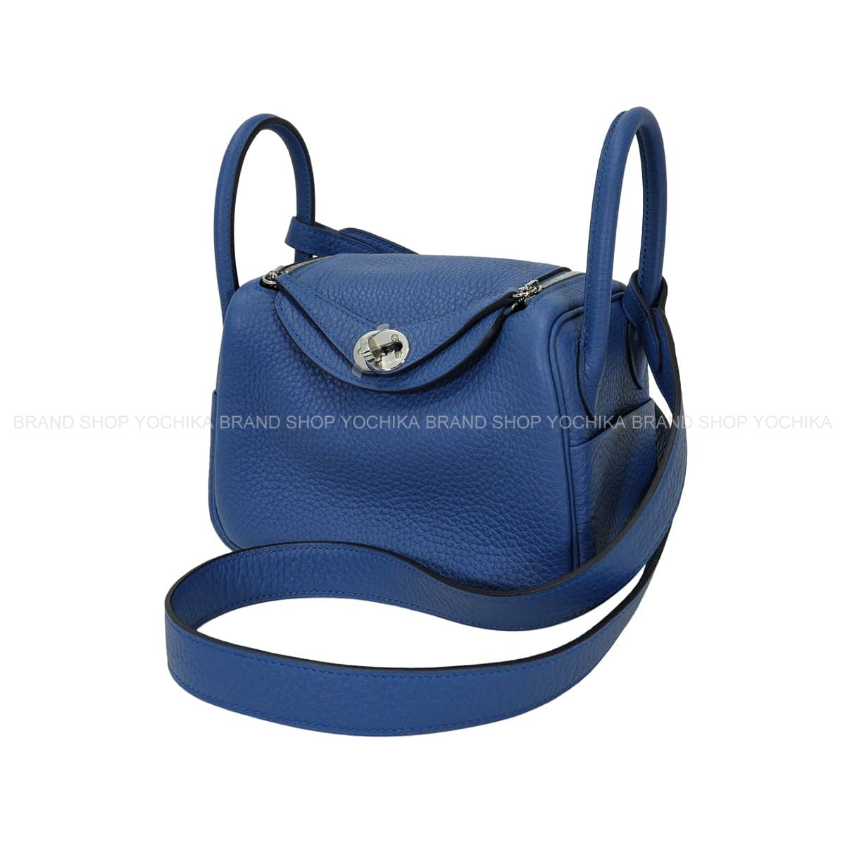 HERMES Shoulder bag Lindy mini 20 Blue Tie Taurillon Clemence Silver HW Stamp K[BRAND NEW][Authentic]