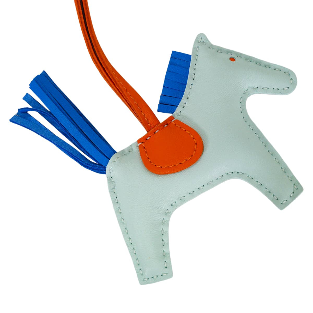 HERMES bag charm Rodeo PM Vert Peppermint/Bleu Hydra/Feu Orange Agneau Milo Stamp G[BRAND NEW][Authentic]
