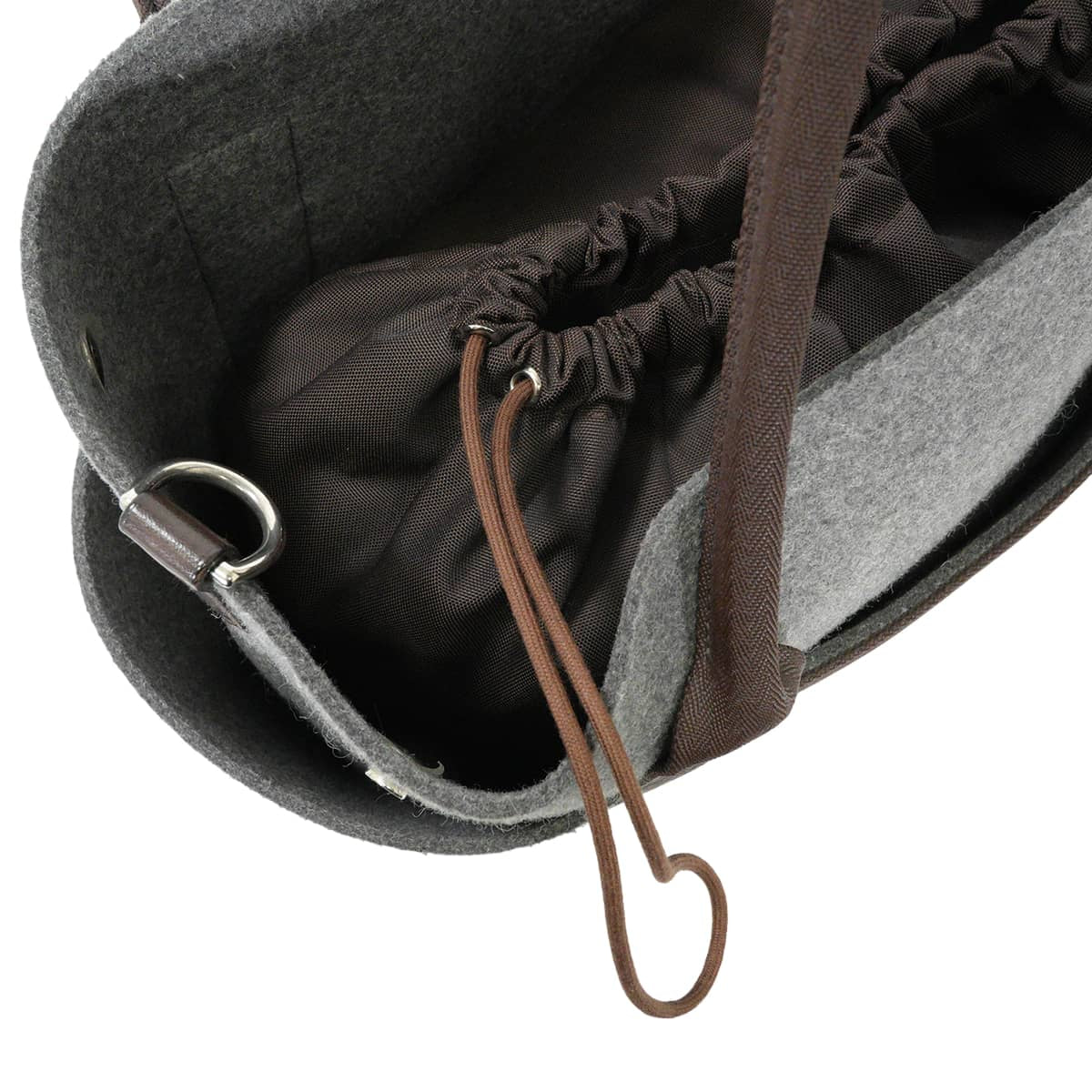[Pre-loved] HERMES Handbag Sac de Pansage GroomGrimoyant/Ebene Feutre(Felt) Bridle leather Silver HW Stamp Y[LIKE NEW][Authentic]
