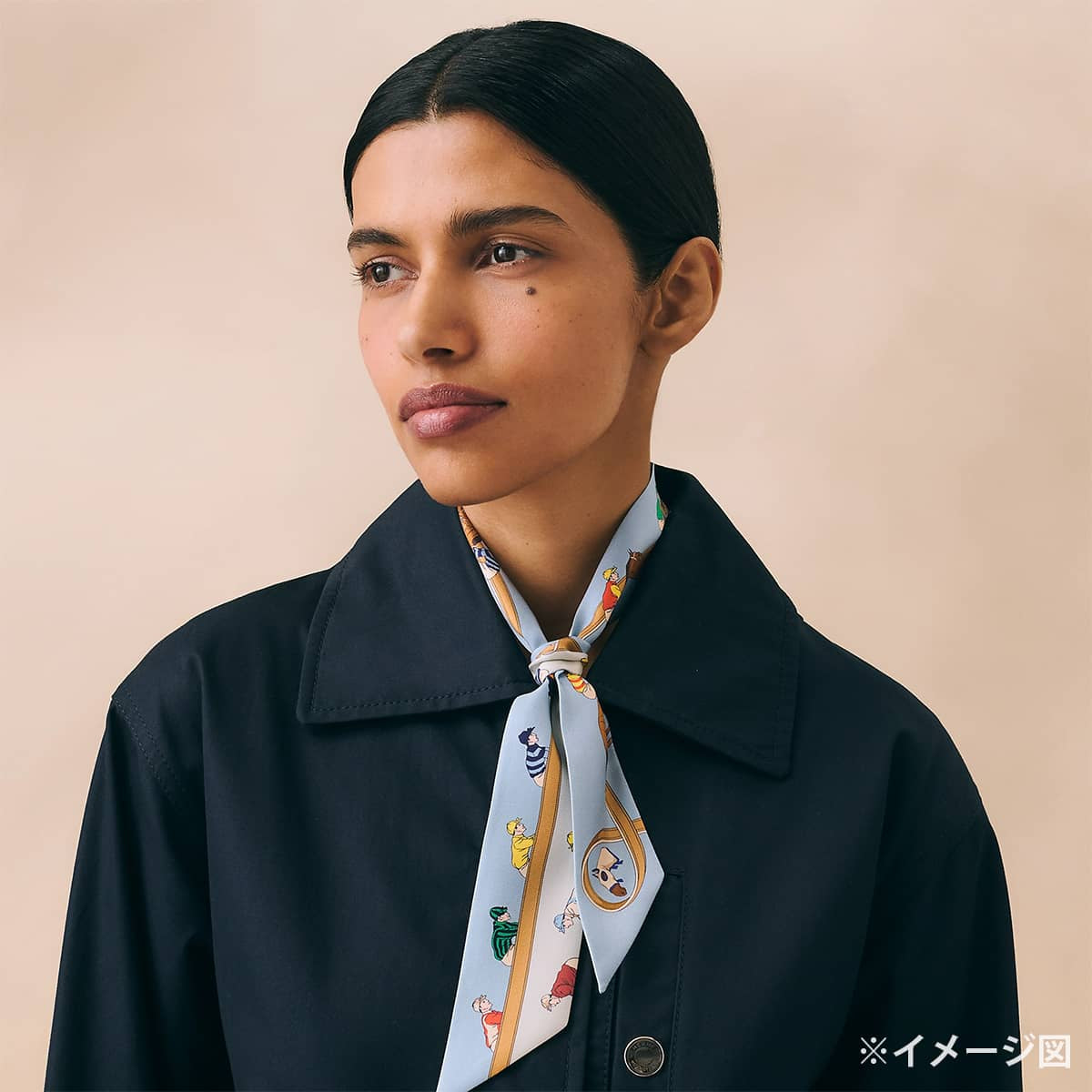 2026AW New HERMES scarf Twilly Turf Les CoursesBlue Ciel / Jeune Vif / Veil Silk100%[BRAND NEW][Authentic]