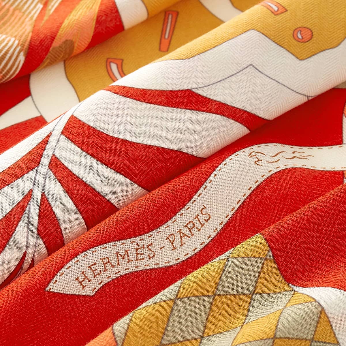 2026SS HERMES scarf Carre 140 ChevalmaskRouge/Moldore/White Cashmere/Silk100%[BRAND NEW][Authentic]