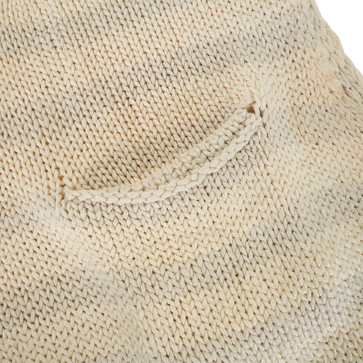 [Pre-loved] 2000SS HERMES Knit Women's Tunic, Margiela Era, Turtleneck, Striped, Chunky , with Pockets Ivory/Grey Silk100%/Nylon #M[USED SA][Authentic]