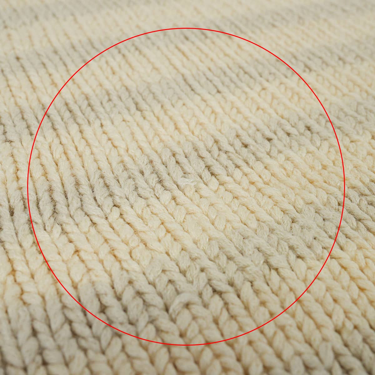 [Pre-loved] 2000SS HERMES Knit Women's Tunic, Margiela Era, Turtleneck, Striped, Chunky , with Pockets Ivory/Grey Silk100%/Nylon #M[USED SA][Authentic]