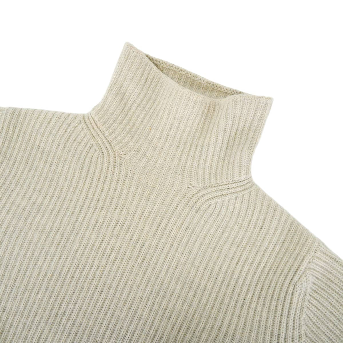 [Pre-loved] HERMES Knit Women's high-neck ribbed sweater (Margiela era) Grey Cashmere #M[USED SA][Authentic]