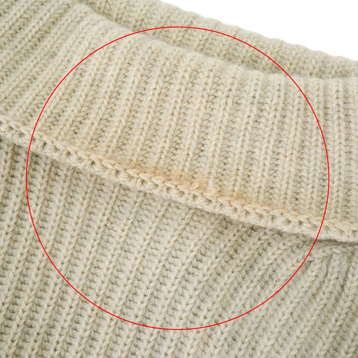 [Pre-loved] HERMES Knit Women's high-neck ribbed sweater (Margiela era) Grey Cashmere #M[USED SA][Authentic]
