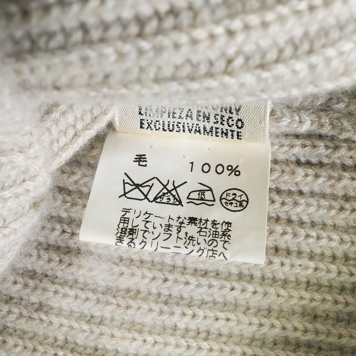 [Pre-loved] HERMES Knit Women's high-neck ribbed sweater (Margiela era) Grey Cashmere #M[USED SA][Authentic]