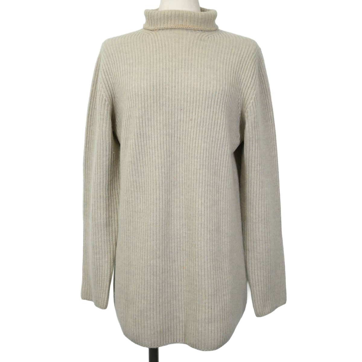 [Pre-loved] HERMES Knit Women's high-neck ribbed sweater (Margiela era) Grey Cashmere #M[USED SA][Authentic]