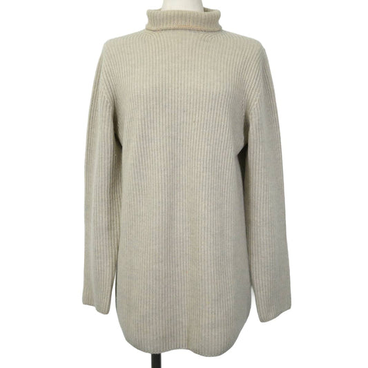 [Pre-loved] HERMES Knit Women's high-neck ribbed sweater (Margiela era) Grey Cashmere #M[USED SA][Authentic]