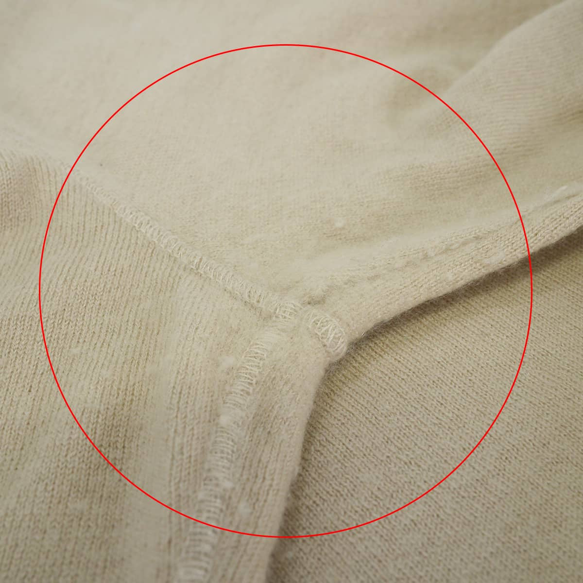 [Pre-loved] 2000AW CHANEL Sweater Women's long-sleeved with COCO Mark patch Beige Cashmere #42 P15857[LIKE NEW][Authentic]