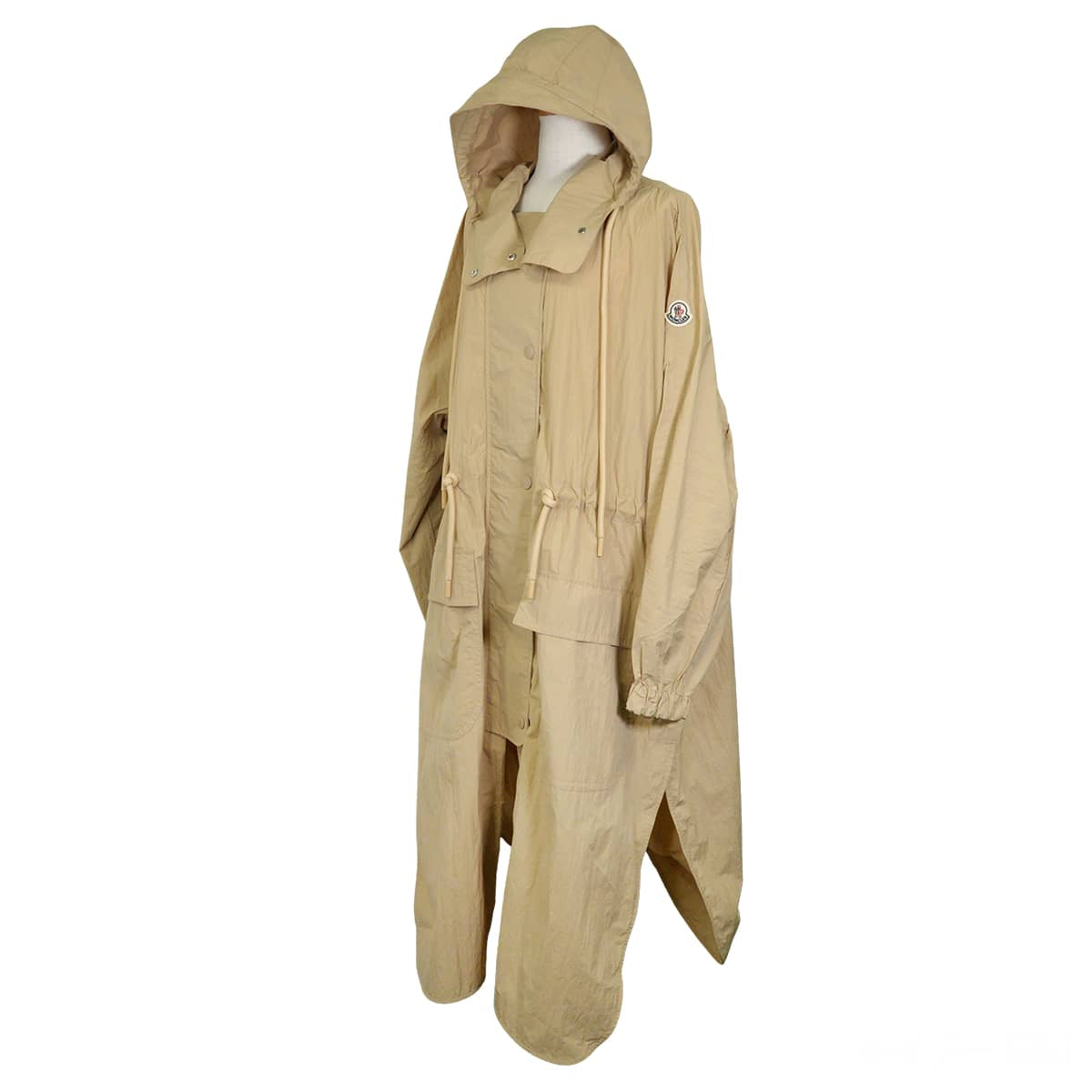 MONCLER Long jacket with hood by Sologne Giubbotto Beige Nylon Silver HW[EXCELLENT][Authentic]