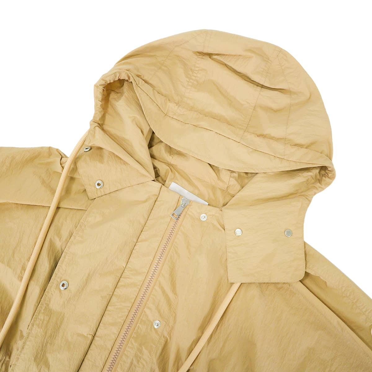 MONCLER Long jacket with hood by Sologne Giubbotto Beige Nylon Silver HW[EXCELLENT][Authentic]