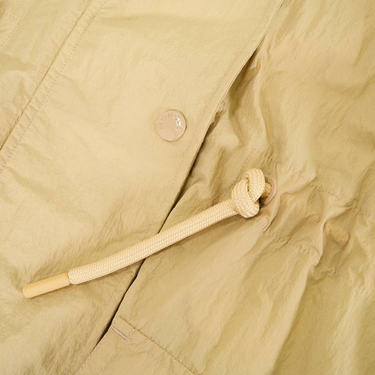MONCLER Long jacket with hood by Sologne Giubbotto Beige Nylon Silver HW[EXCELLENT][Authentic]