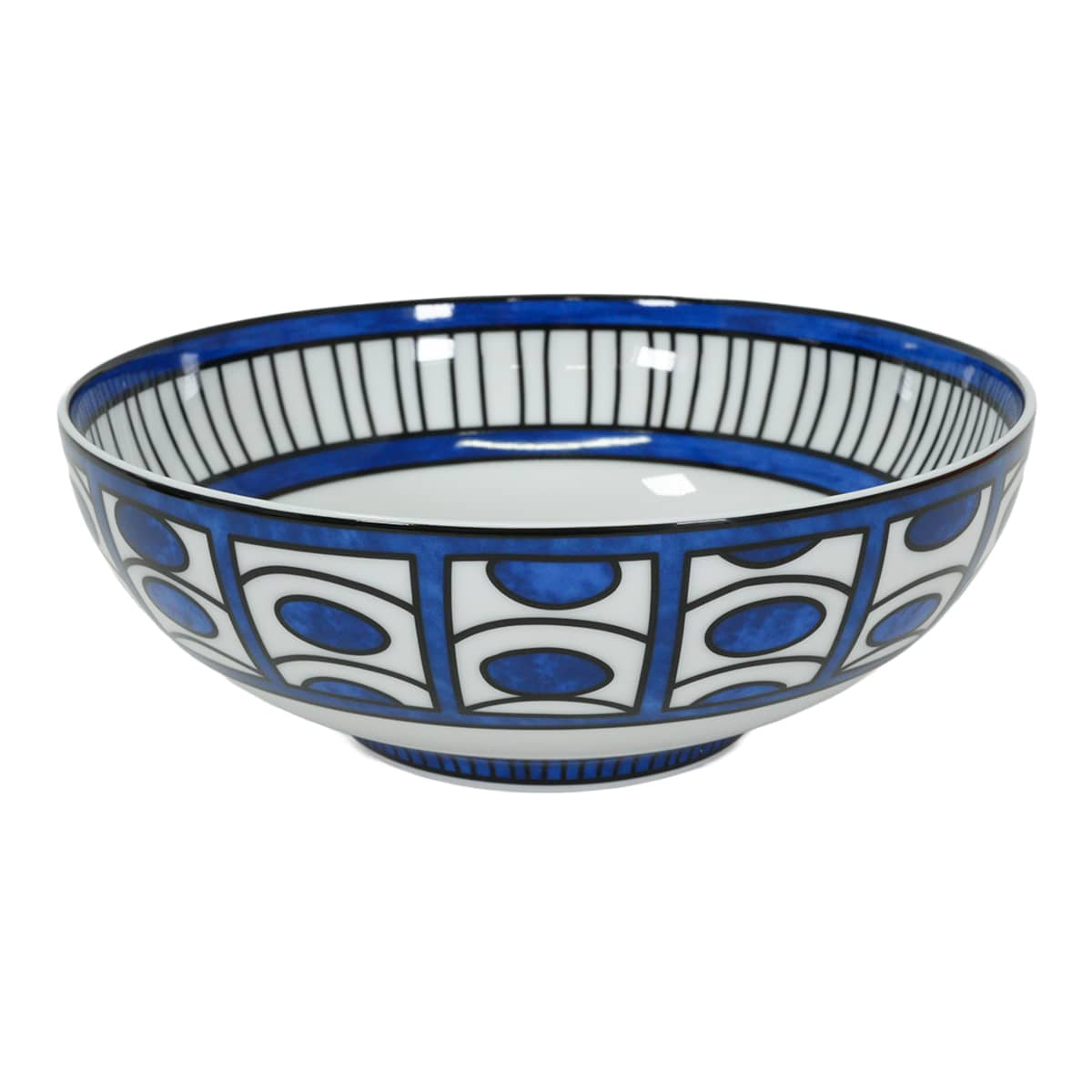 HERMES tableware Salad Bowl Blue D'ailleurs PM Blanc (White)/Blue Porcelain[BRAND NEW][Authentic]