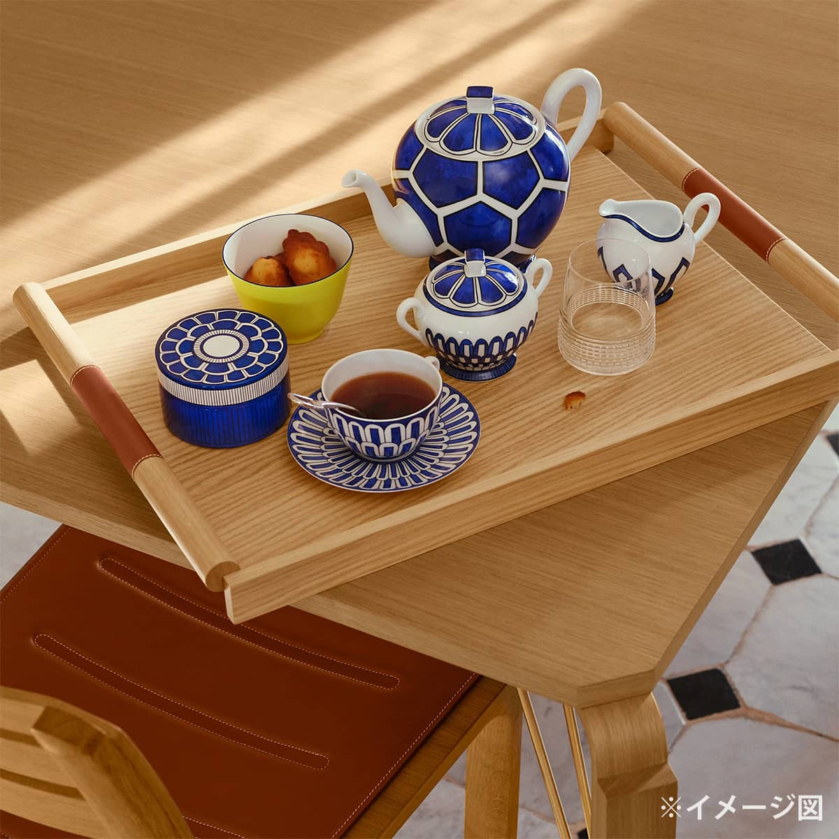 HERMES tableware Bowl Blue D'ailleurs Jaune/Blanc (White)/Blue Porcelain[BRAND NEW][Authentic]