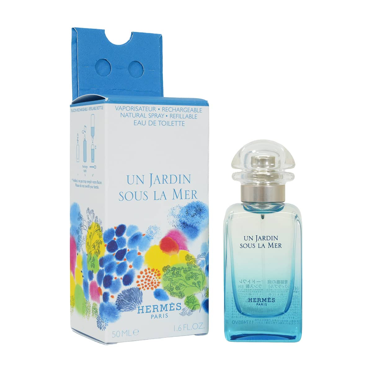 HERMES perfume Eau de Toilette Un Jardin de la Coral Refillable 50ml Blue[BRAND NEW][Authentic]