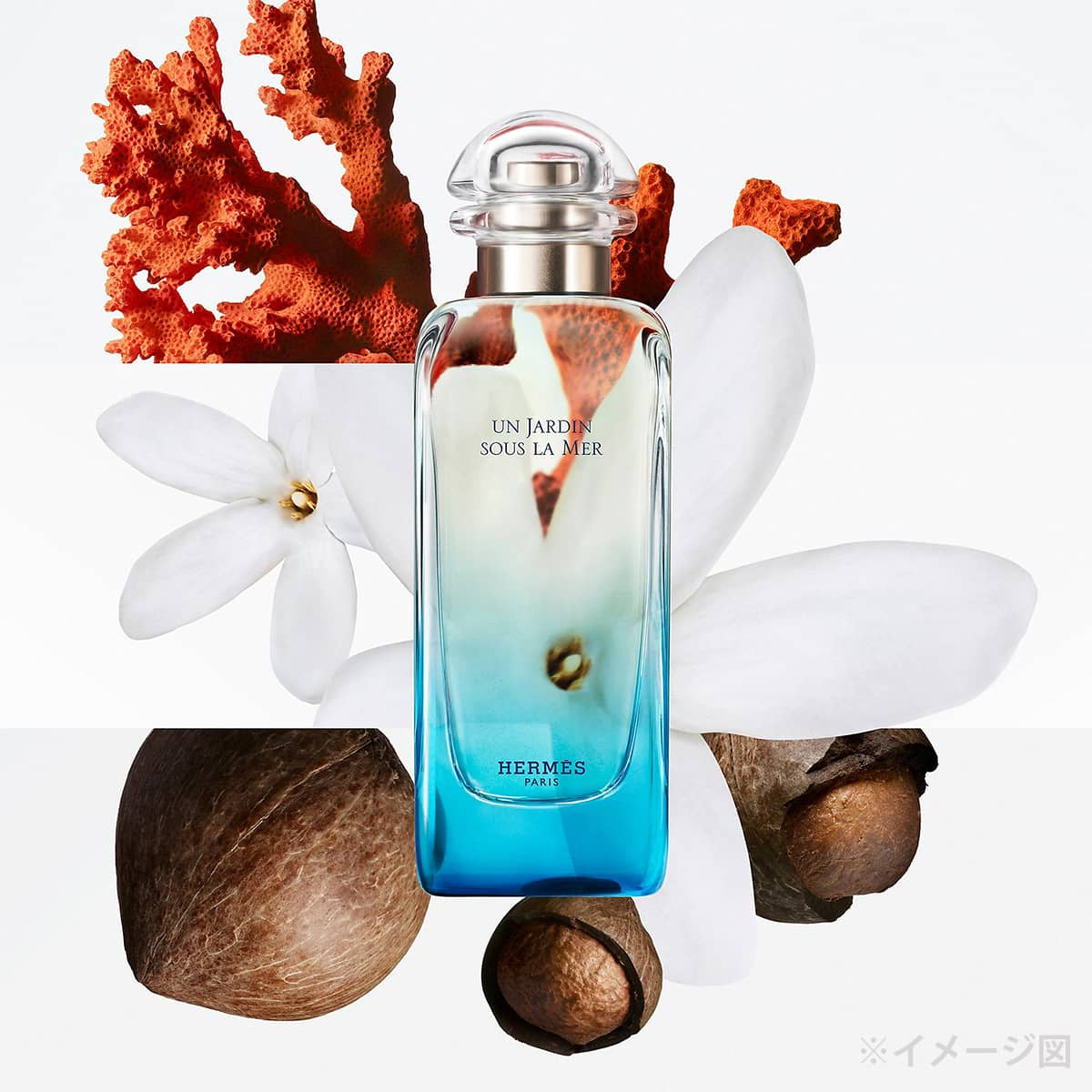 HERMES perfume Eau de Toilette Un Jardin de la Coral Refillable 50ml Blue[BRAND NEW][Authentic]