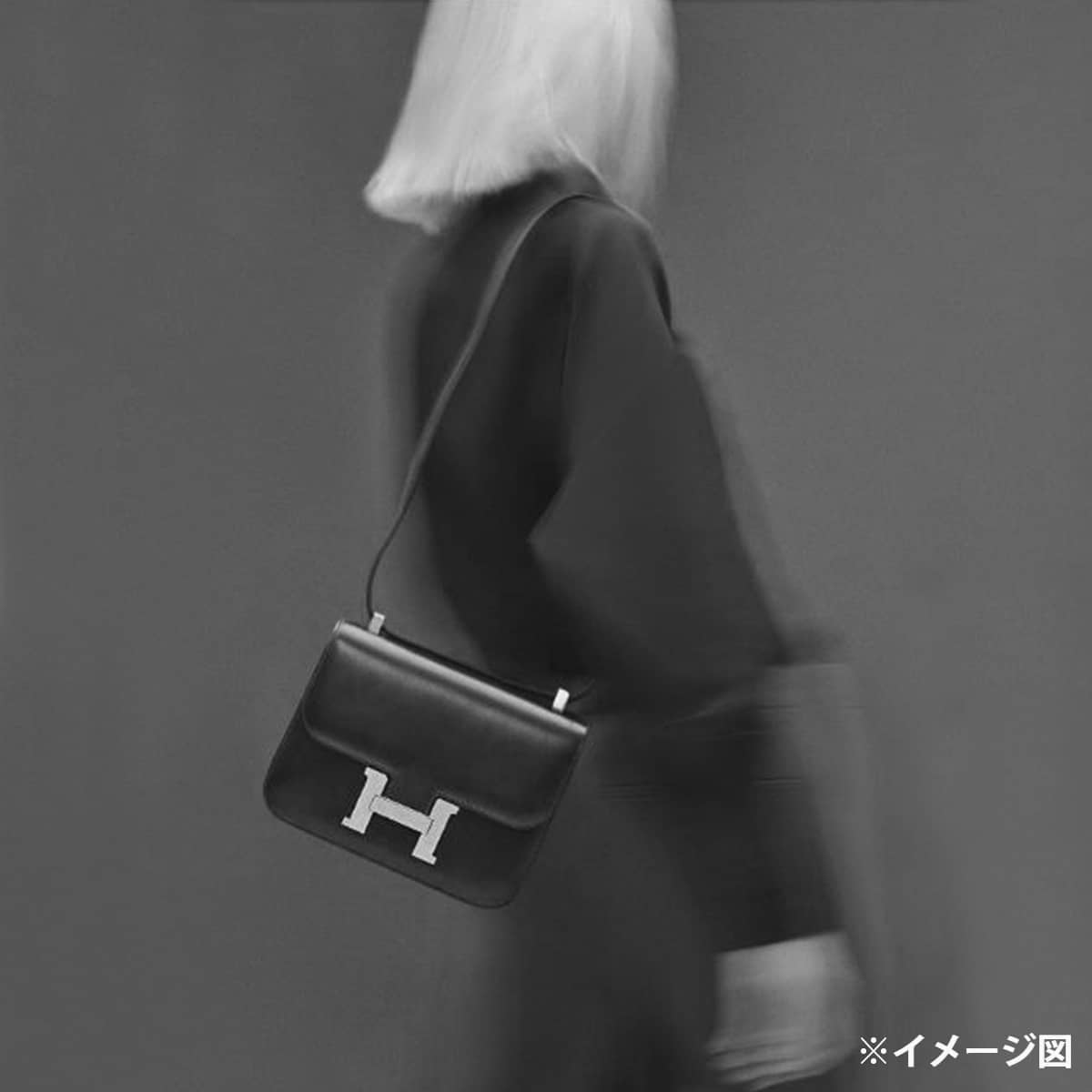 [Pre-loved] HERMES Shoulder bag Constance 3 24 MM Noir (Black)/Ecru Toile H. Berlinne/Epson/Swift Silver HW Stamp C[LIKE NEW][Authentic]