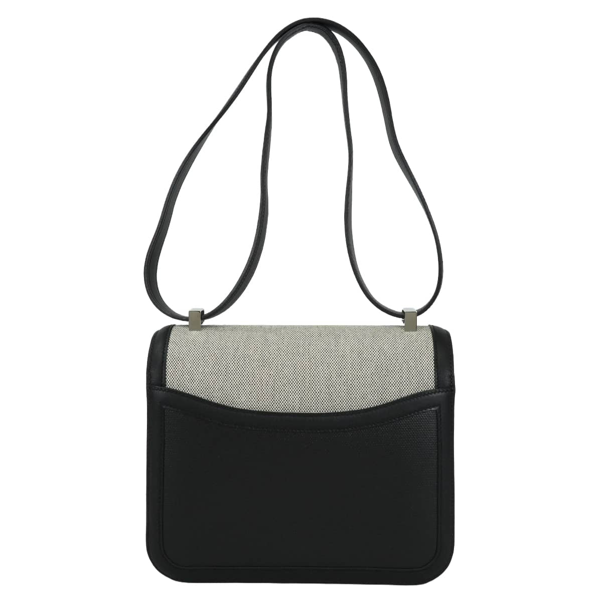 [Pre-loved] HERMES Shoulder bag Constance 3 24 MM Noir (Black)/Ecru Toile H. Berlinne/Epson/Swift Silver HW Stamp C[LIKE NEW][Authentic]