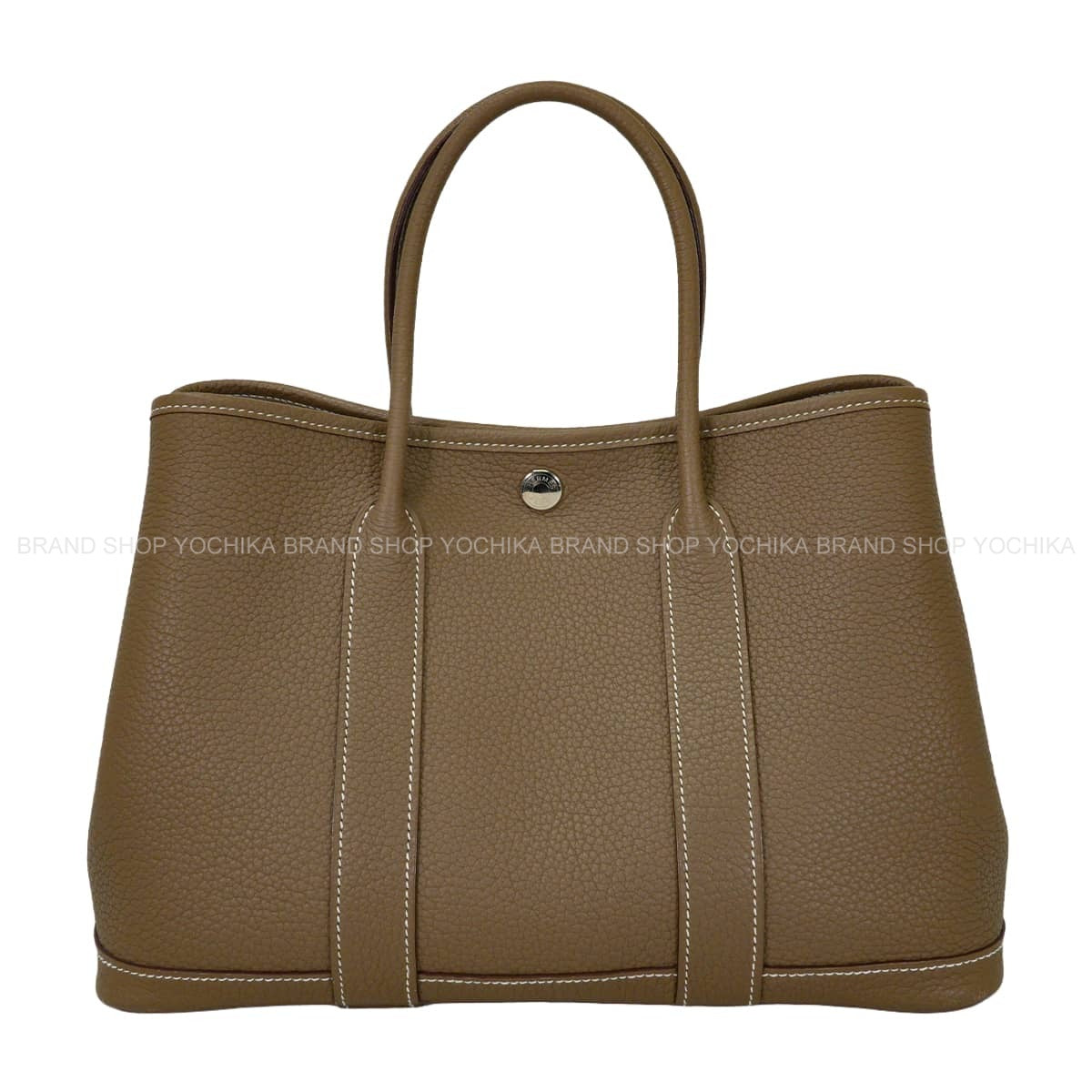 [Pre-loved] HERMES tote bag Garden Party 30 TPM All Leather Etoupe Veau Negonda Silver HW Stamp T[LIKE NEW][Authentic]