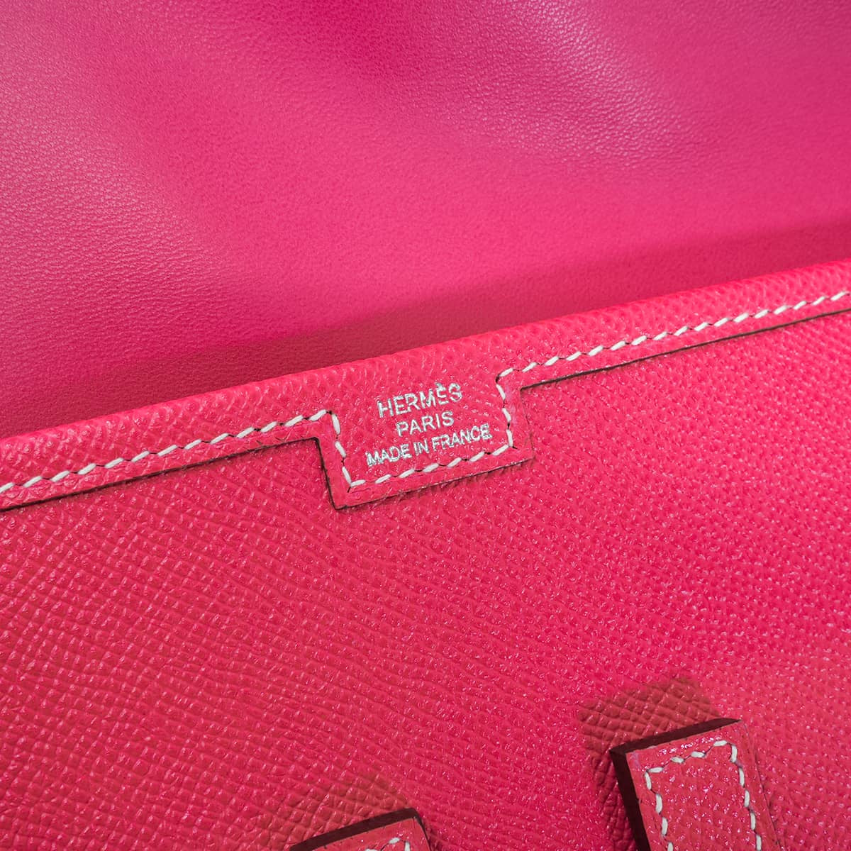 HERMES Clutch bag Jige Elan Rose Tyrien Veau Epsom Stamp T[EXCELLENT][Authentic]