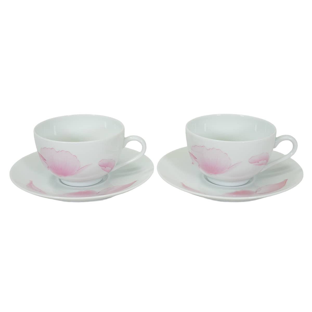 HERMES tableware Teacup & Saucer, Pivoine, Set of 2 Pink Porcelain[EXCELLENT][Authentic]