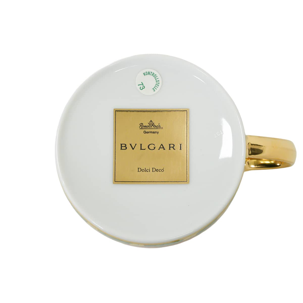 BVLGARI tableware Rosenthal Teacup & Saucer Dolce Deco Blanc (White)/Multicolor Porcelain[EXCELLENT][Authentic]