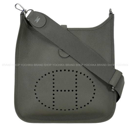 [Pre-loved] HERMES Shoulder bag Evelyne 29 PM Evelyne 3 Gris Meyer Taurillon Clemence Silver HW Stamp U[LIKE NEW][Authentic]