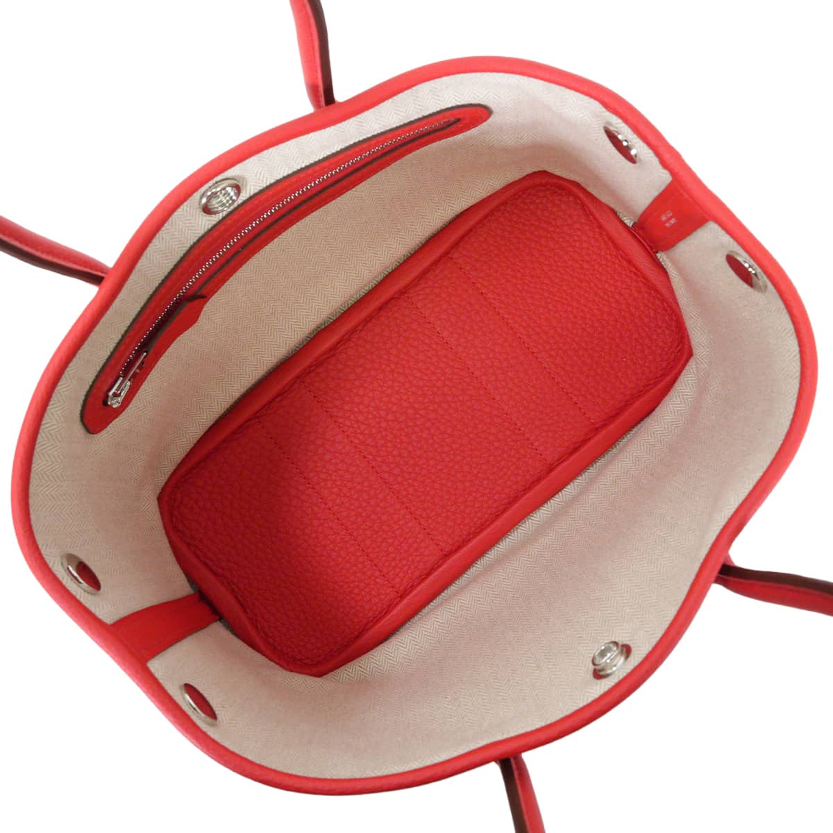 HERMES Handbag Neo Garden Party 23 Rouge de Coeur Veau Togo Silver HW Stamp G[BRAND NEW][Authentic]