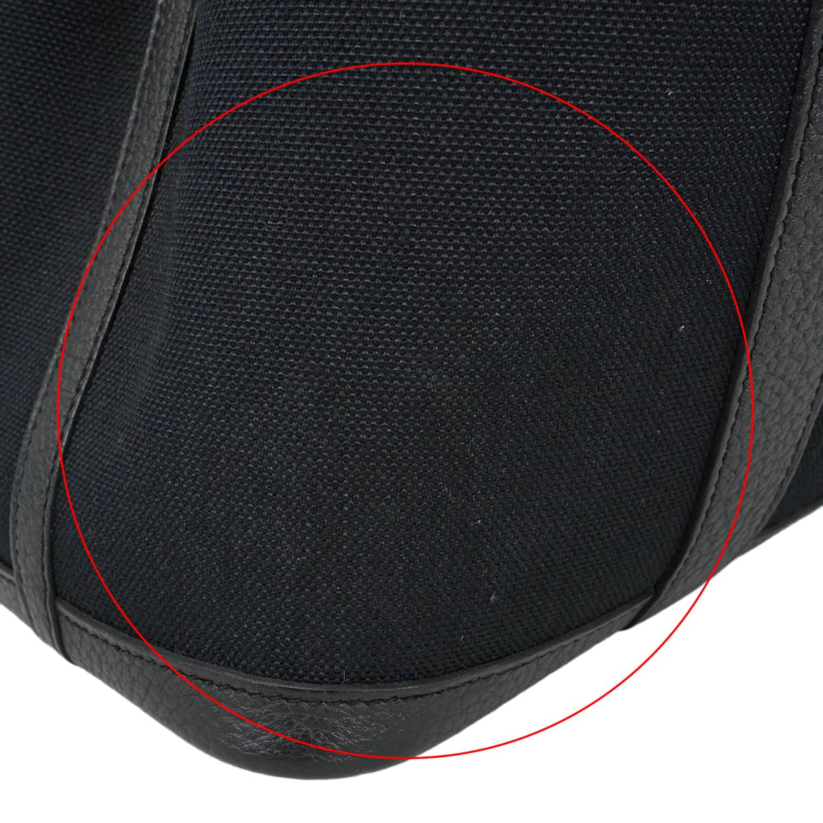 [Pre-loved] HERMES tote bag Garden Party 30 TPM Noir (Black) Toile Militaire/Veau Negonda Silver HW Stamp B[USED SA][Authentic]