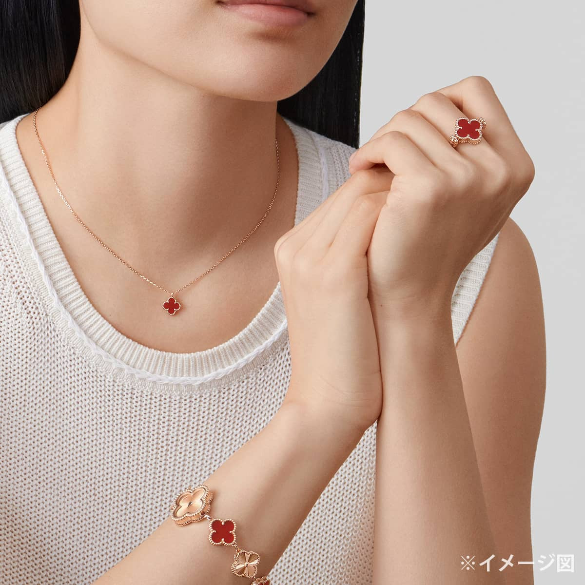 [Pre-loved] Van Cleef & Arpels necklaceCarnelian K18PG VCARN59M00[USED SA][Authentic]
