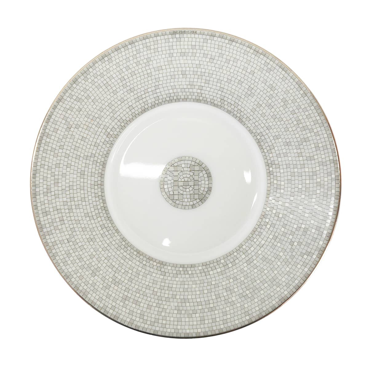 HERMES tableware mug cup Tea cups and saucers 2SET Mosaique au 24Platinum Porcelain[BRAND NEW][Authentic]
