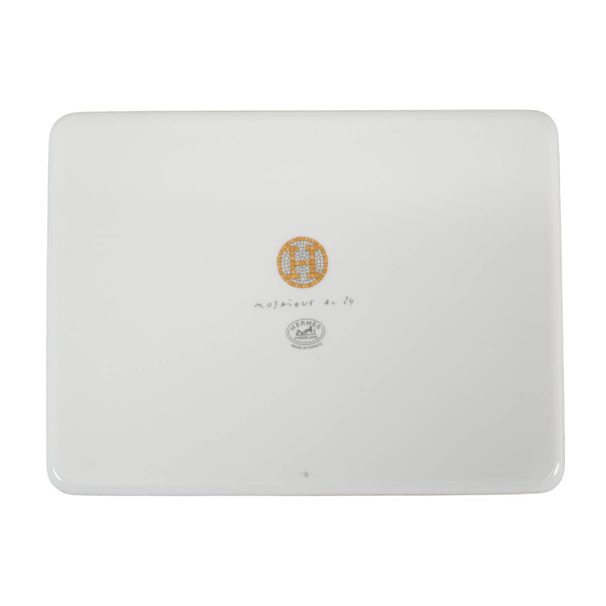 HERMES tableware Tray Mosaique au 24 PMGold Porcelain[BRAND NEW][Authentic]