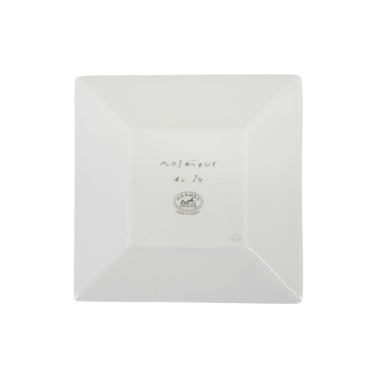 HERMES Plate Petit Carre No.1 Mosaique au 24Platinum Porcelain[BRAND NEW][Authentic]