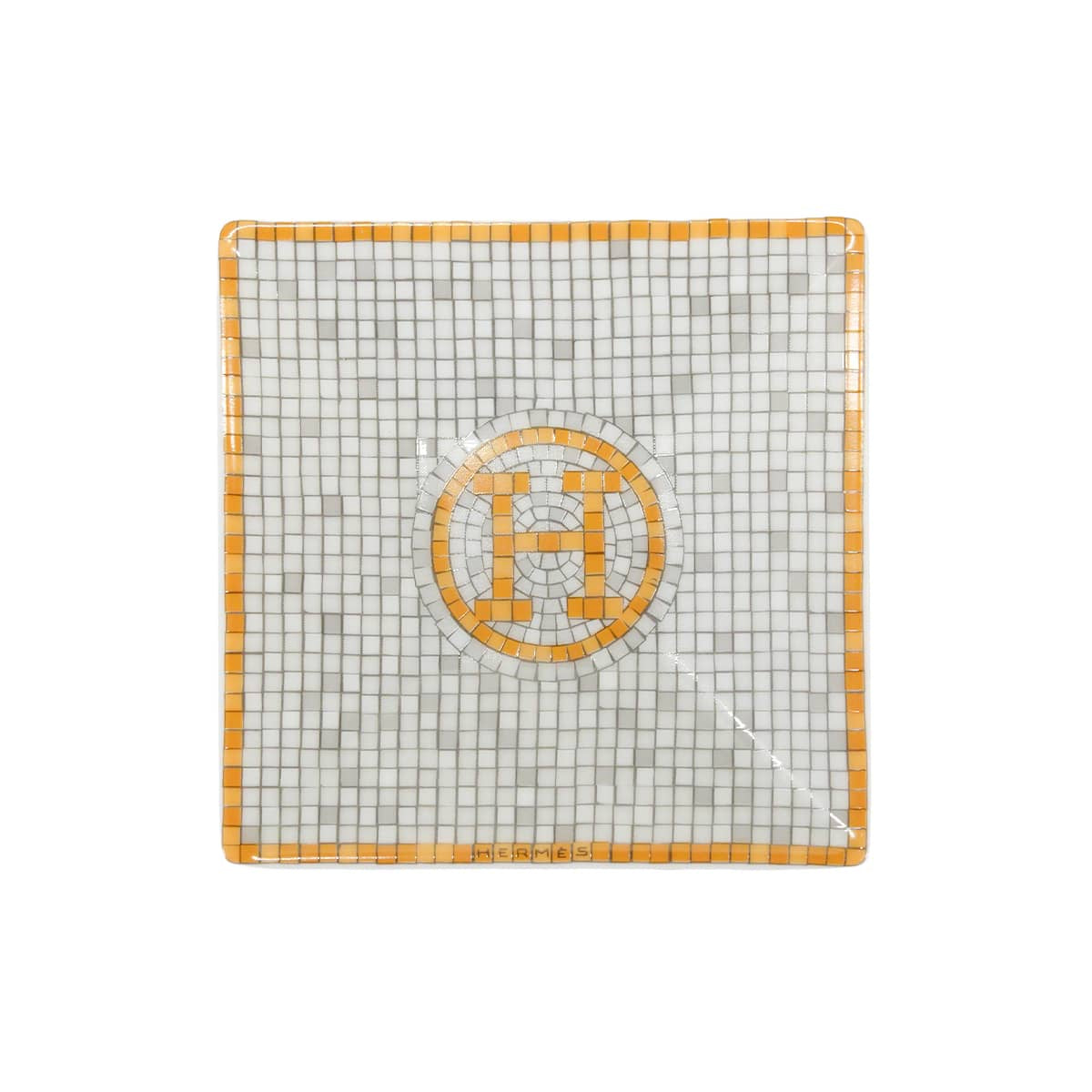 HERMES Plate Petit Carre No.1 Mosaique au 24Gold Porcelain[BRAND NEW][Authentic]