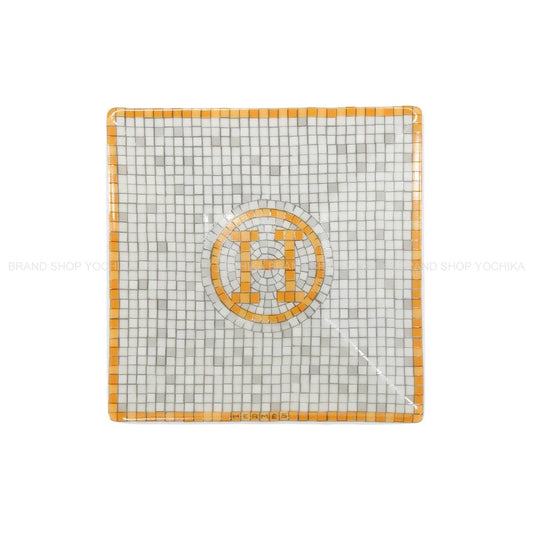 HERMES Plate Petit Carre No.1 Mosaique au 24Gold Porcelain[BRAND NEW][Authentic]