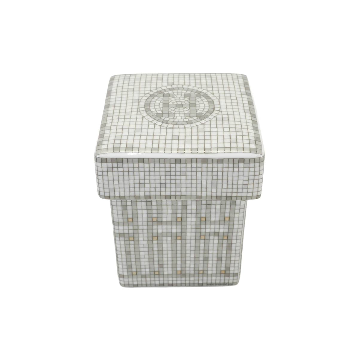 HERMES tableware Sugar Pot Mosaique au 24Platinum Porcelain[BRAND NEW][Authentic]