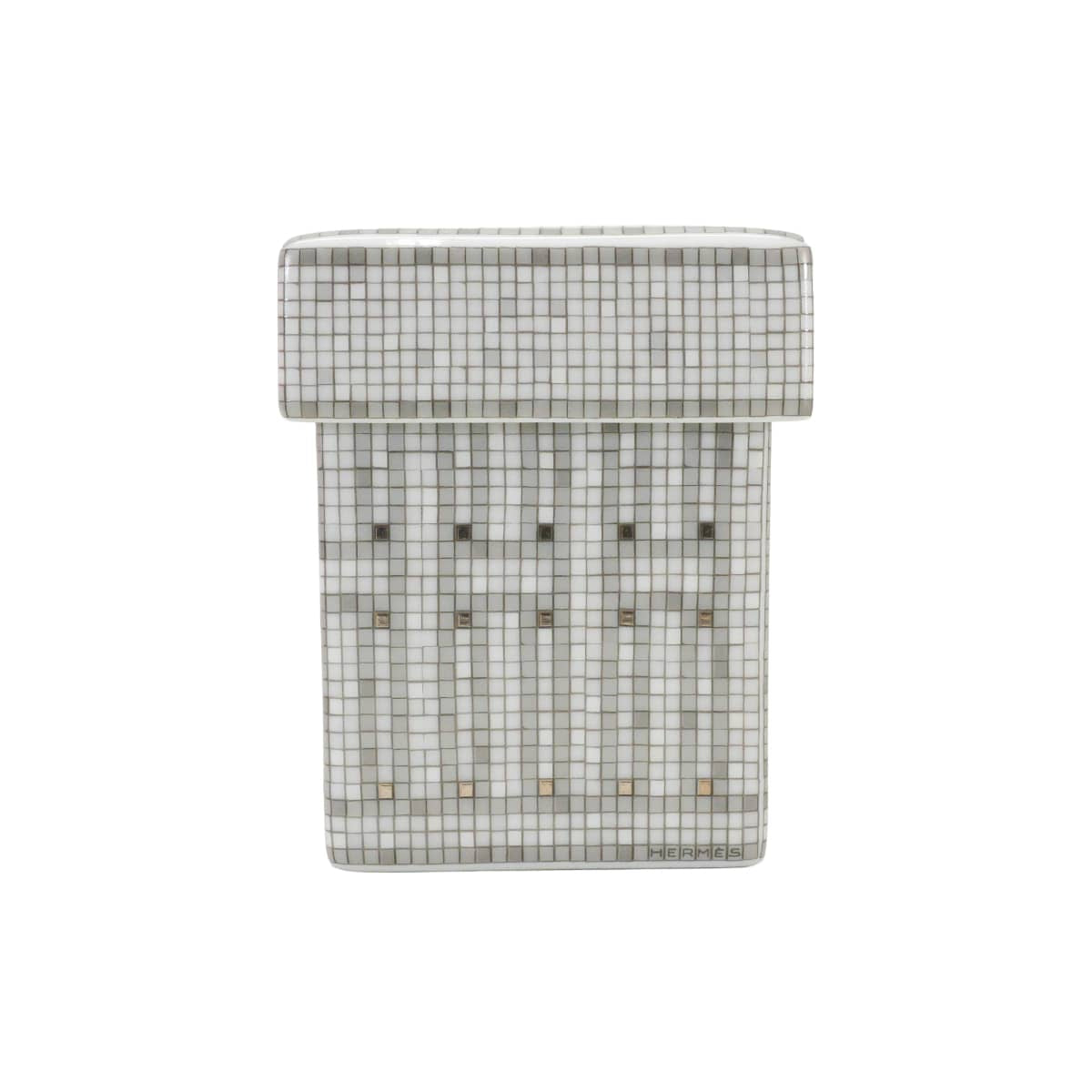 HERMES tableware Sugar Pot Mosaique au 24Platinum Porcelain[BRAND NEW][Authentic]
