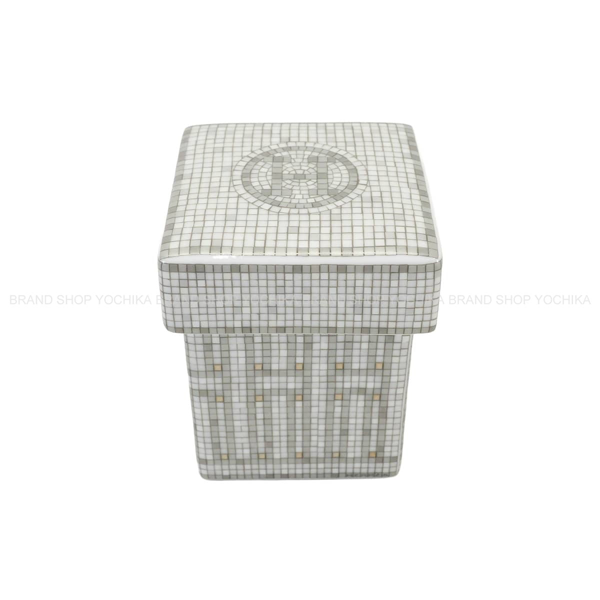 HERMES tableware Sugar Pot Mosaique au 24Platinum Porcelain[BRAND NEW][Authentic]