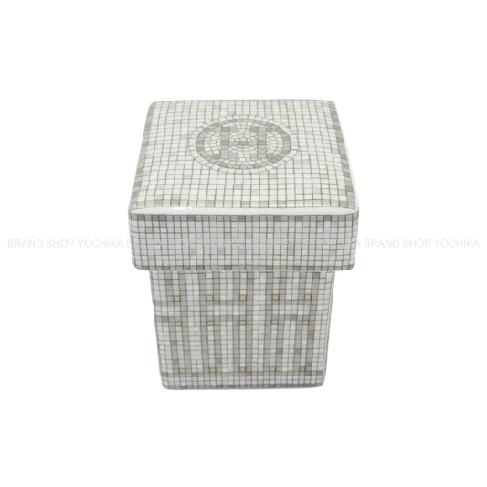 HERMES tableware Sugar Pot Mosaique au 24Platinum Porcelain[BRAND NEW][Authentic]