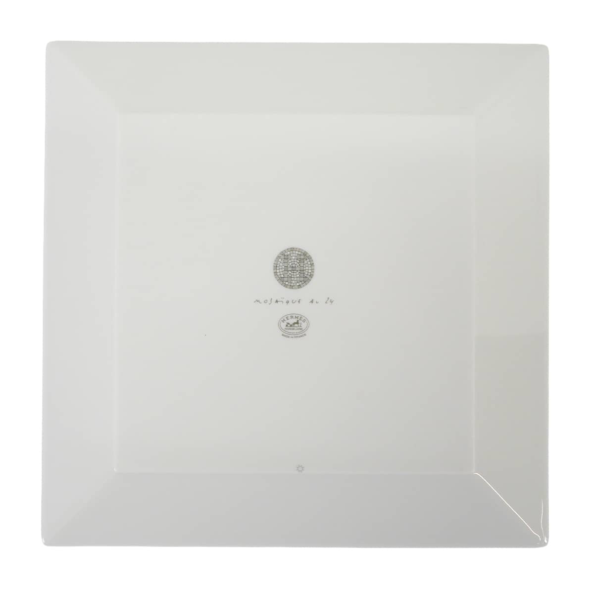 HERMES Plate Petit Carre No.3 Mosaique au 24Platinum Porcelain[BRAND NEW][Authentic]