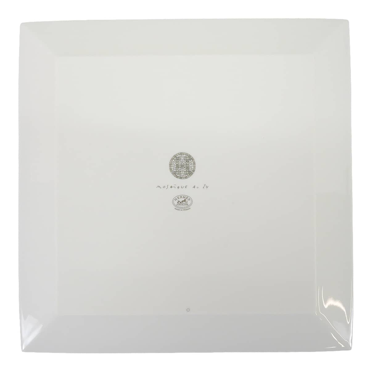 HERMES Plate Petit Carre No.4 Mosaique au 24Platinum Porcelain[BRAND NEW][Authentic]