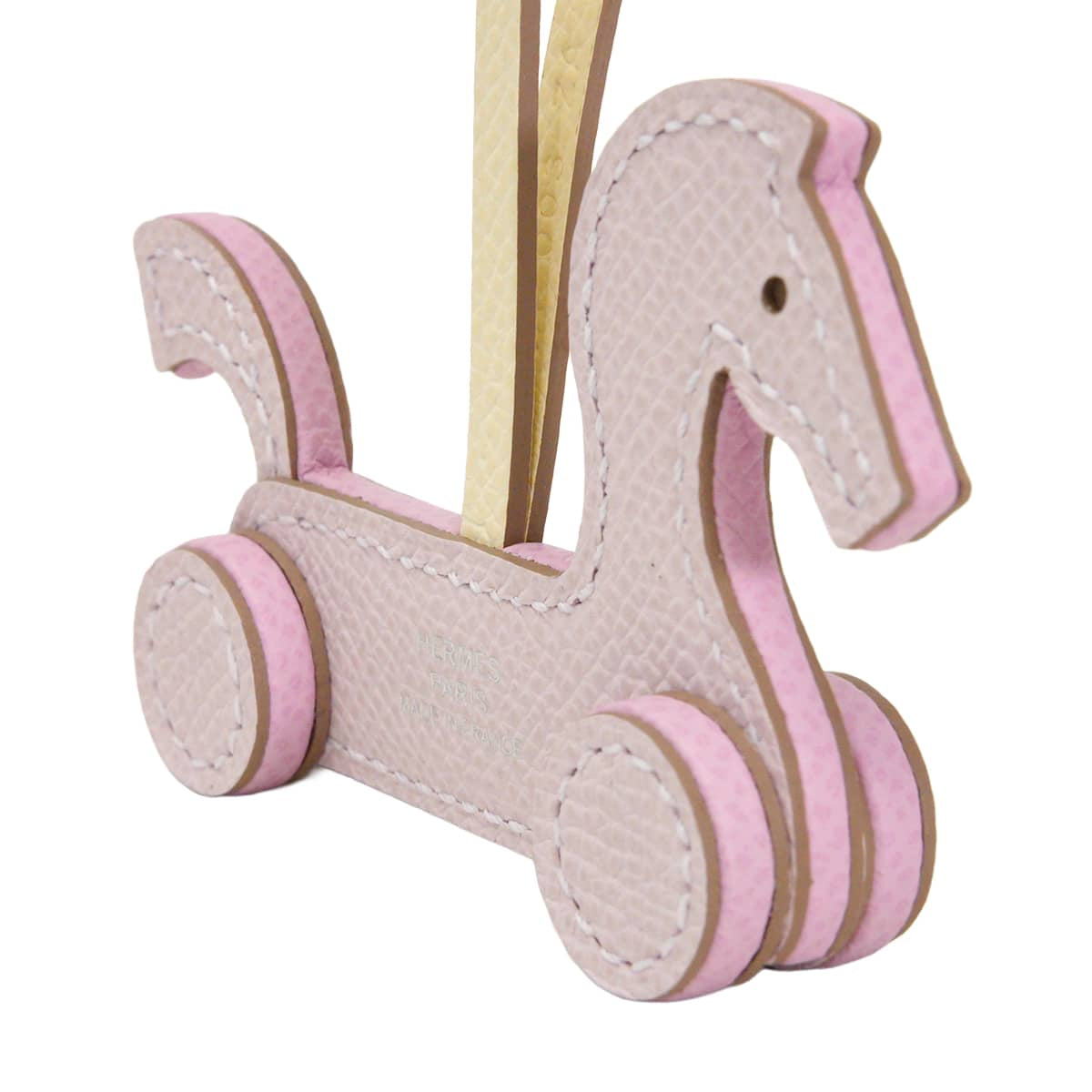 HERMES bag charm Cheval a Roulettes Mauve Pale/Mauve sylvestre/Nata Veau Epsom Stamp G[BRAND NEW][Authentic]