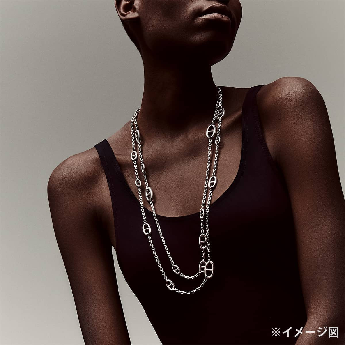 [Pre-loved] HERMES necklace Long Farandole Chaine d'Ancre 160 Silver Silver925 (SV925 Ag925)[LIKE NEW][Authentic]