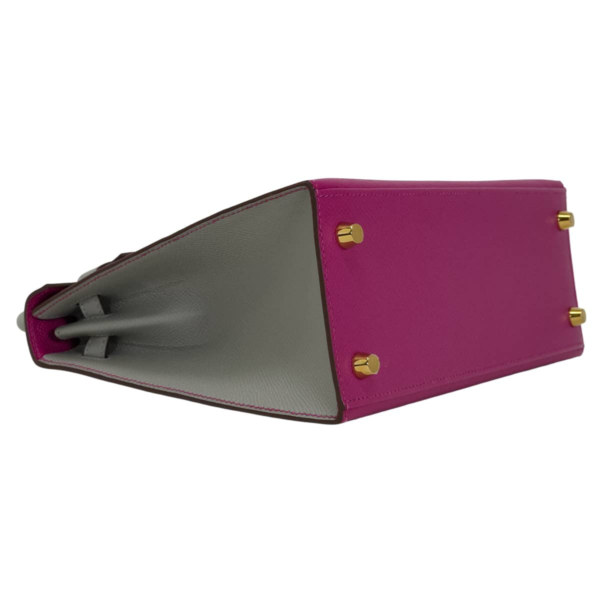 [Pre-loved] HERMES Shoulder bag Kelly25 Sellier Personal order HSS Rose Purple/Gris Mouette Veau Epsom Mat Gold HW Stamp C[LIKE NEW][Authentic]
